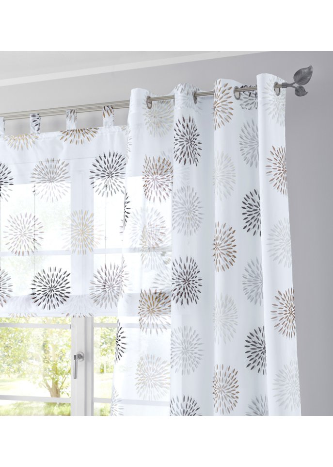 Gardine mit Kreise Druck(1er-Pack)