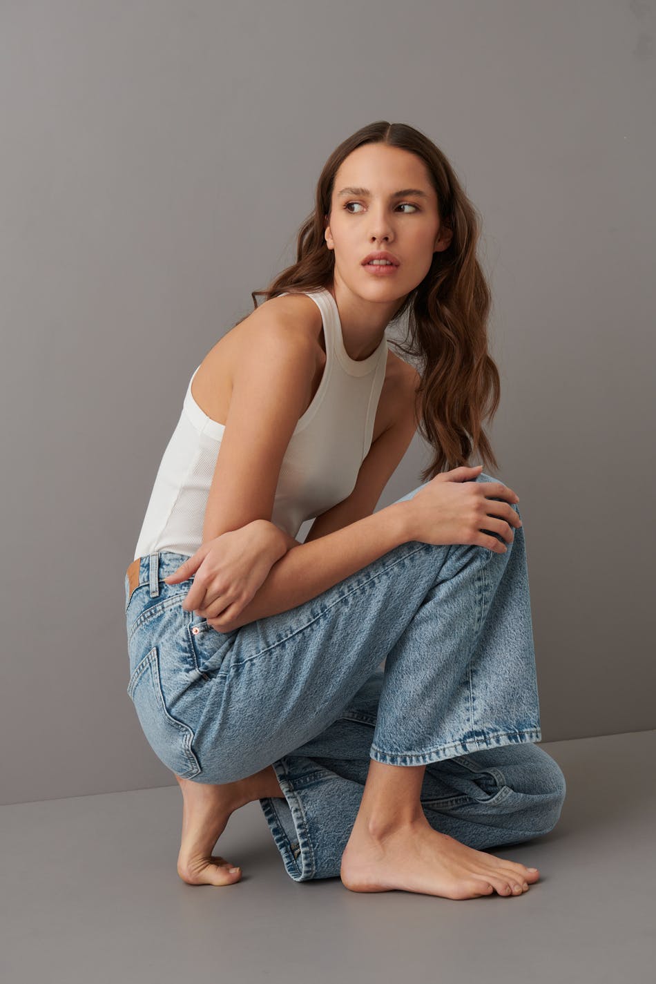 Straight high waist jeans