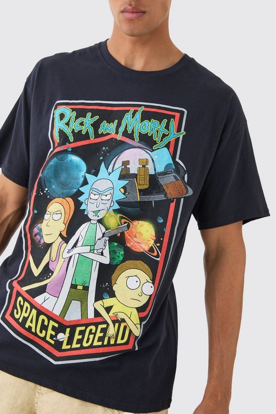 Oversize T-Shirt mit lizenziertem Rick & Morty Cartoon Print