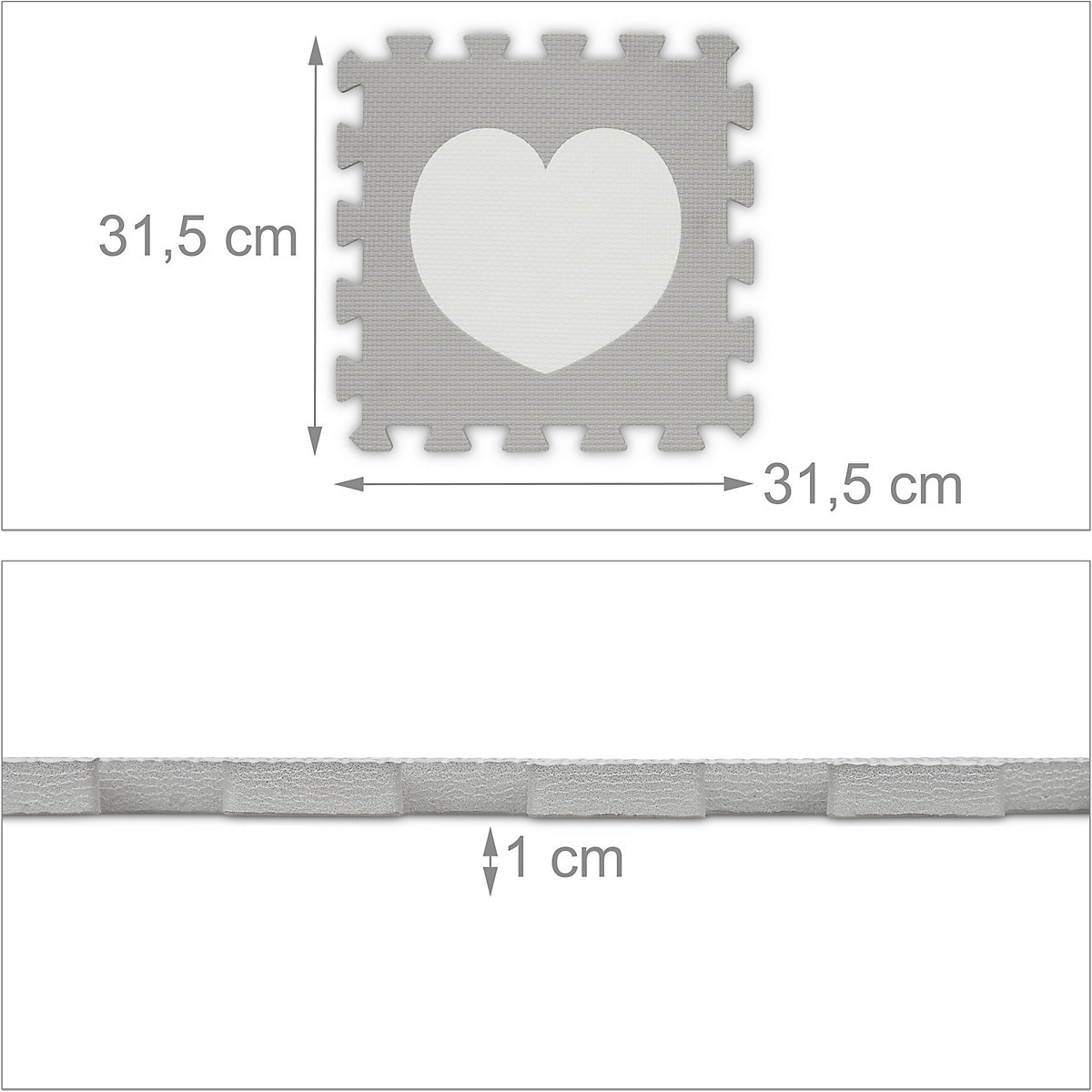 18-tlg. Puzzlematte Herz