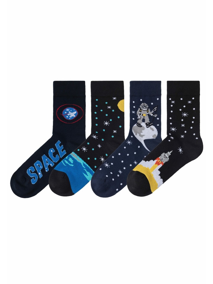 H.I.S Socken in 2x blau-gemustert, 2x schwarz-gemustert günstig kaufen