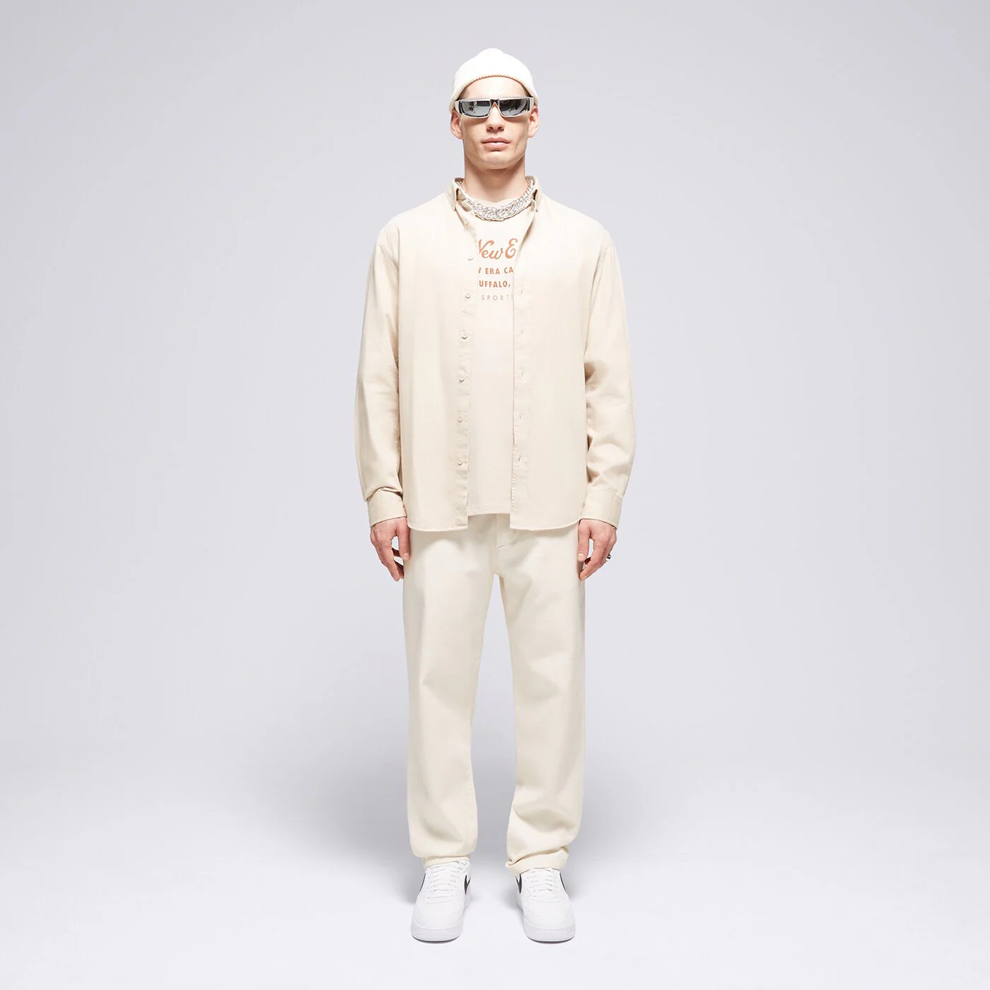 NEW ERA T-SHIRT NE HERITAGE PATCH OS NONE Beige