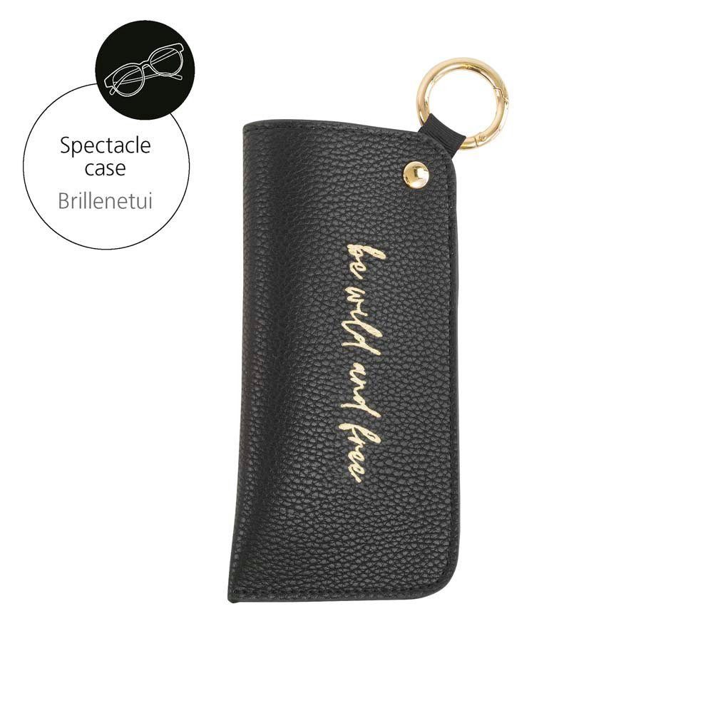 ARTEBENE MAJOIE Brillenetui Schwarz Be wild and free, veganes Material, mit Karabinerhaken