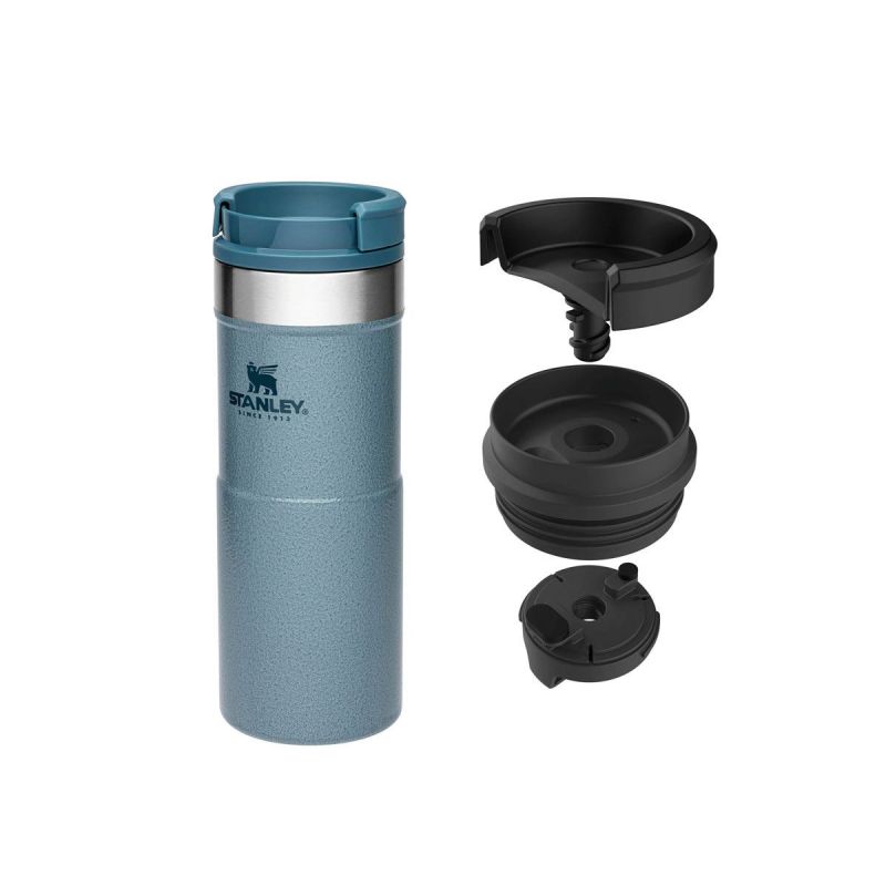 Thermo-Fahrradflasche, Stanley Classic Neverlake Travel Mug 12oz \/ 350ml Hammertone Ice