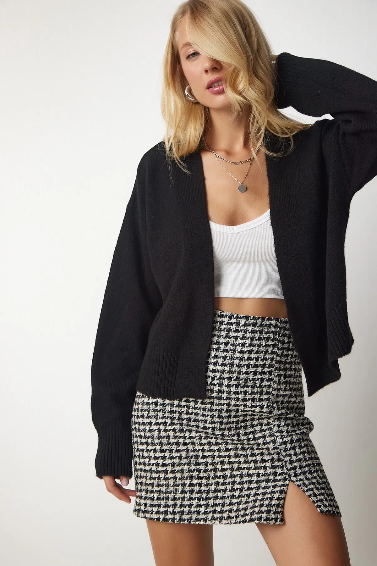 Happiness İstanbul  Strickjacke - Schwarz - Relaxed Fit