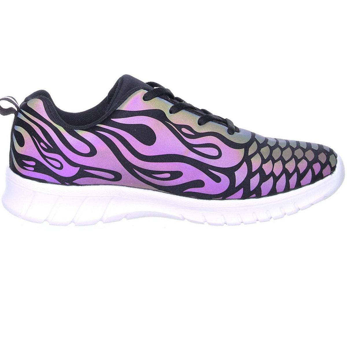 Kinder Mädchen Jungen Damen Reflektor-Sneaker schwarz/mehrfarbig/bunt