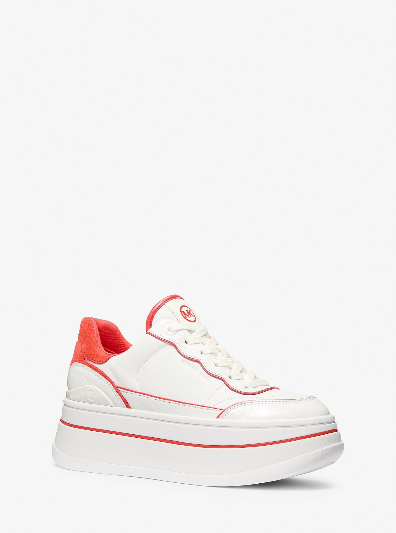 Hayes Two-Tone Leather Platform Sneaker - BURNT SIENNA