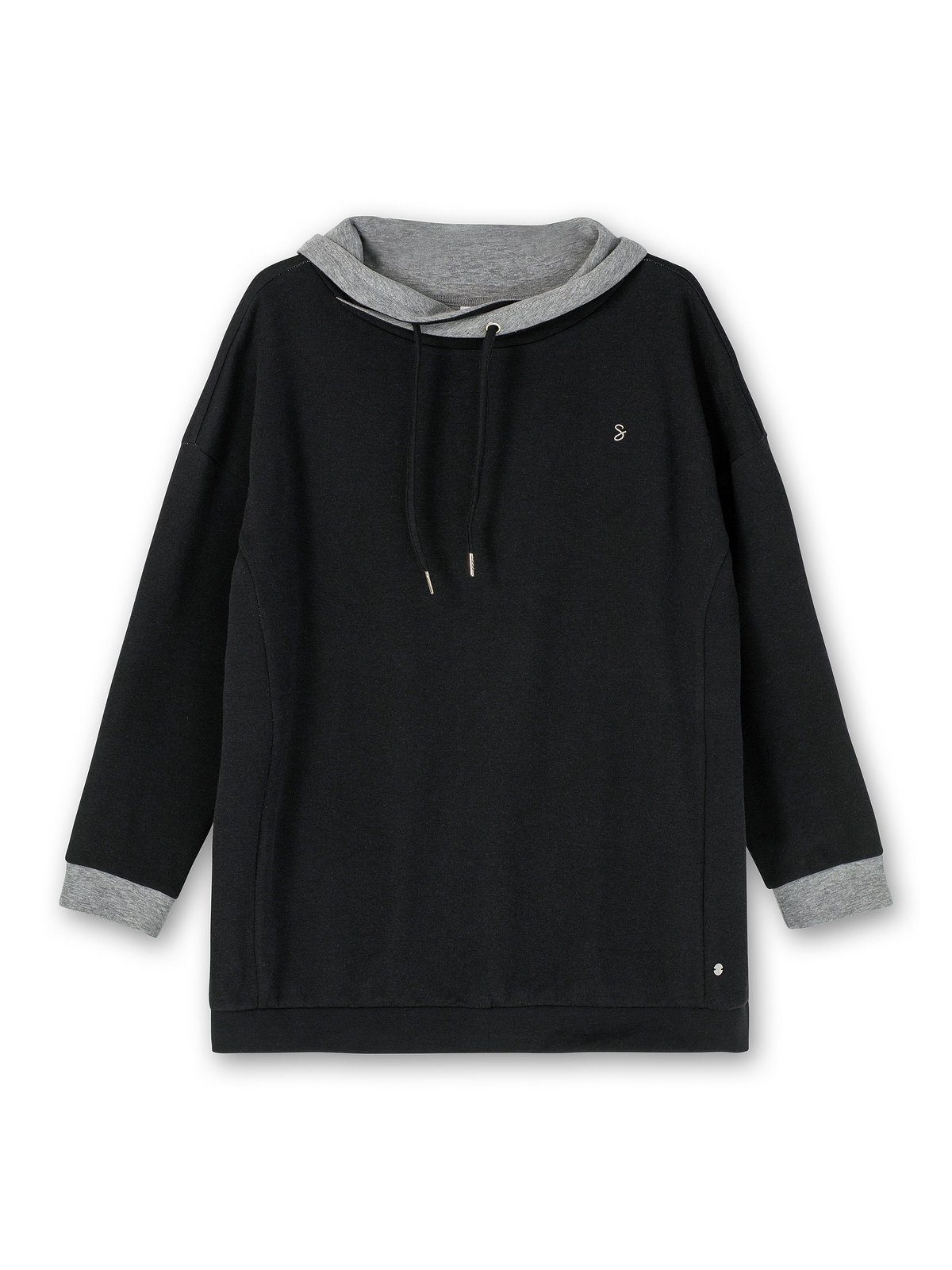 Sheego Sweatshirt Große Größen mit weitem Kragen und Kontrastdetails