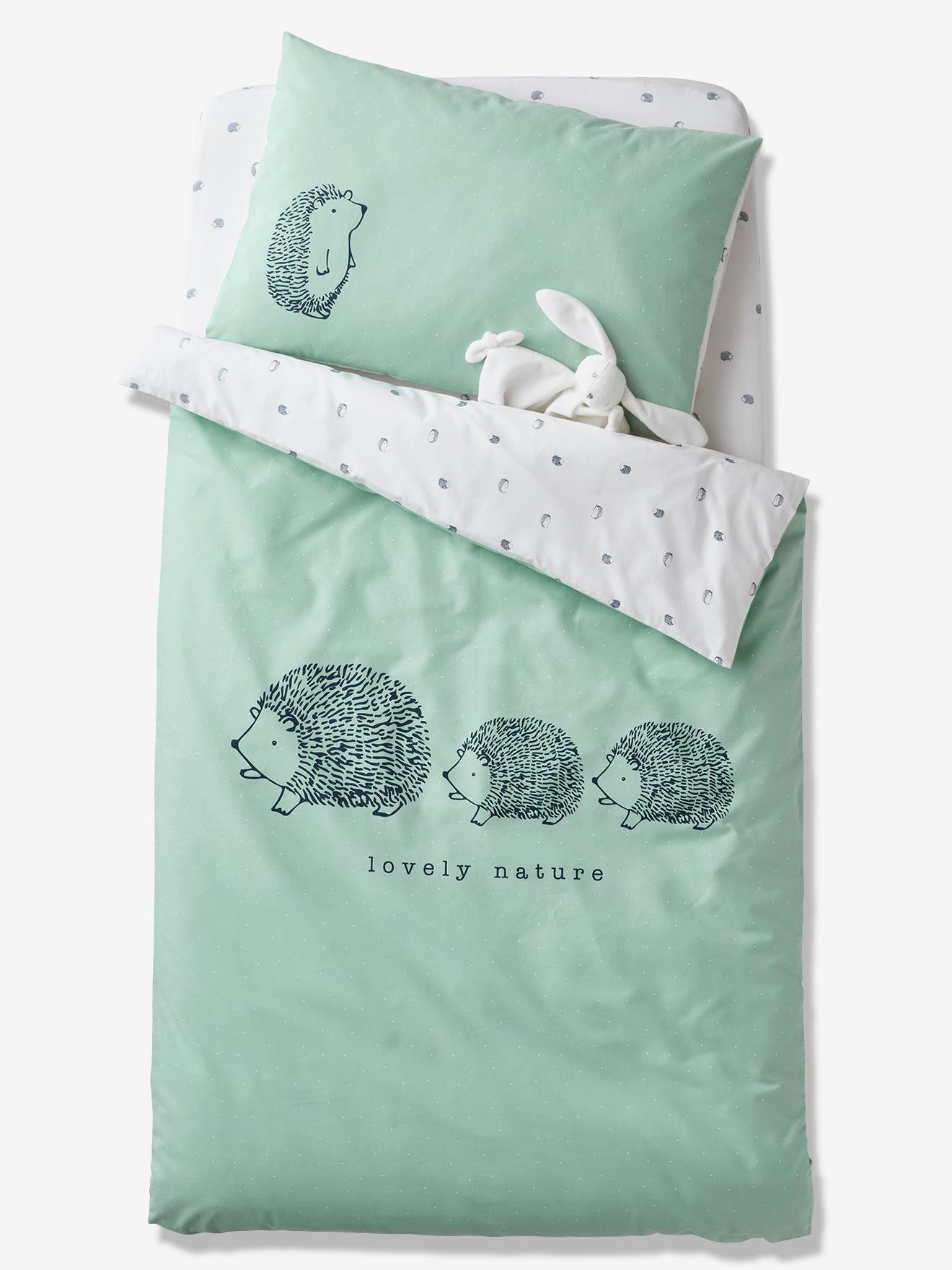 Vertbaudet Bio-Kollektion: Baby Spannbettlaken LOVELY NATURE Oeko-Tex - wollweiß