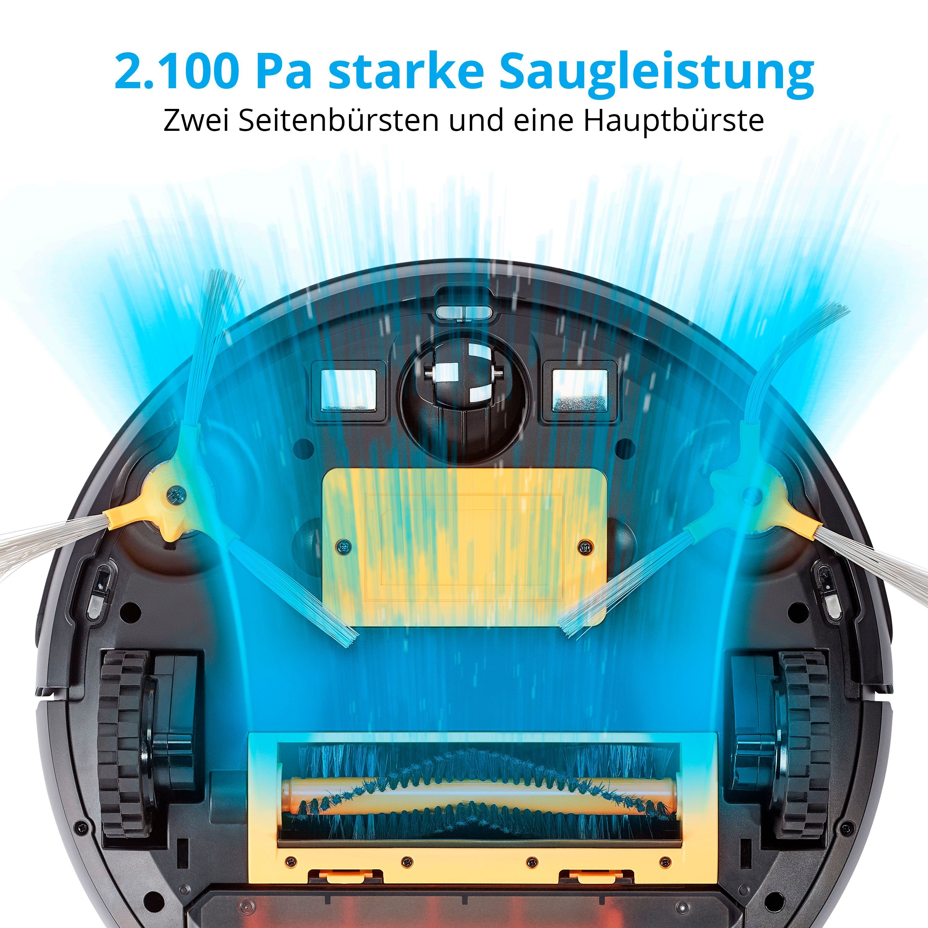 Medion® Nass-Trocken-Saugroboter S12 SW MD 20041, App + Alexa Steuerung, Betriebszeit bis zu 110 Min.