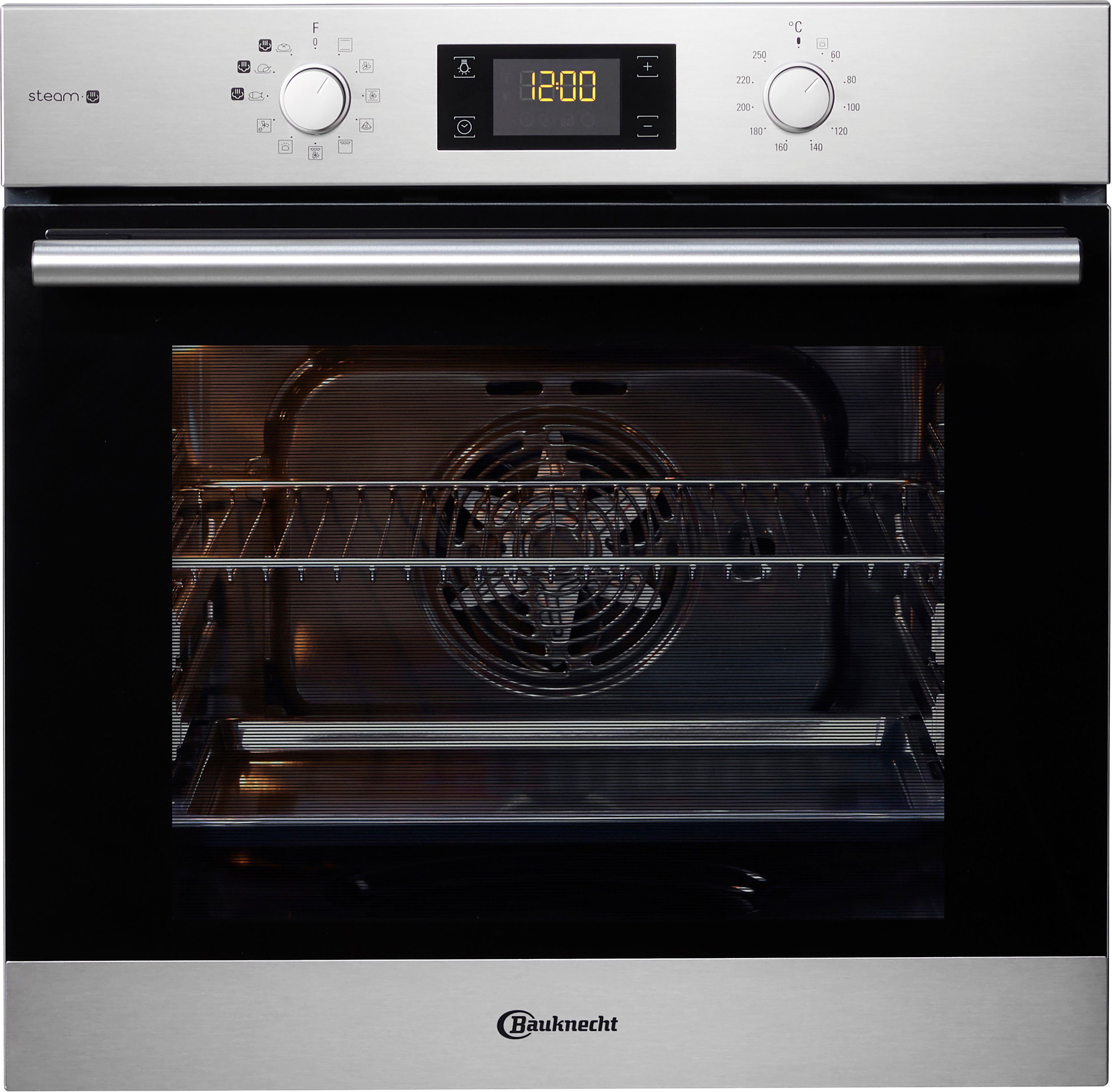 BAUKNECHT Einbaubackofen BAR2S K8 V2 IN, mit Backauszug, mit Dampffunktion