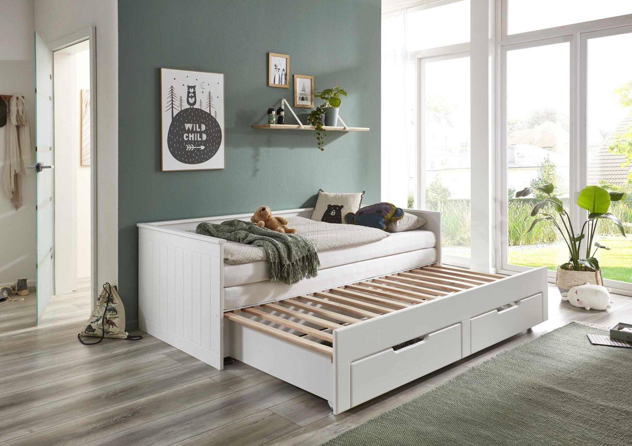 Relita Funktionsbett Clara 90x 200 auf 180 x 200 cm Liegefläche ausziehbar u. 2 Schubladen