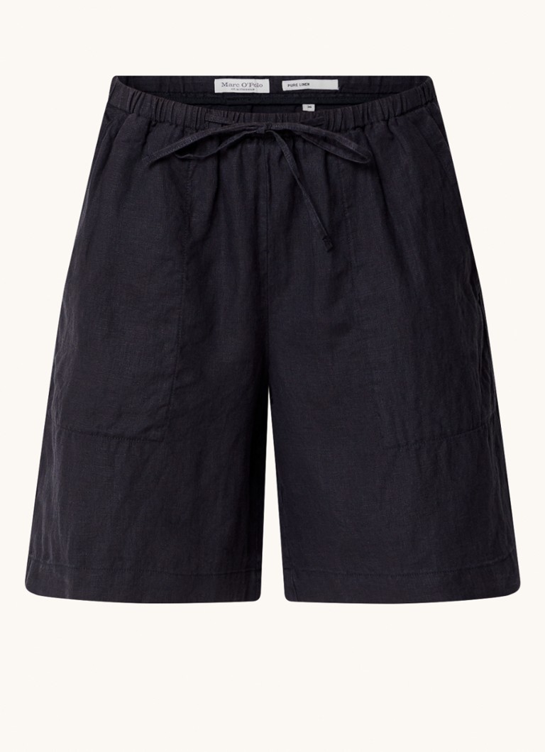 Pantaloni scurți din in Marc O'Polo, cu talie medie și croi larg.