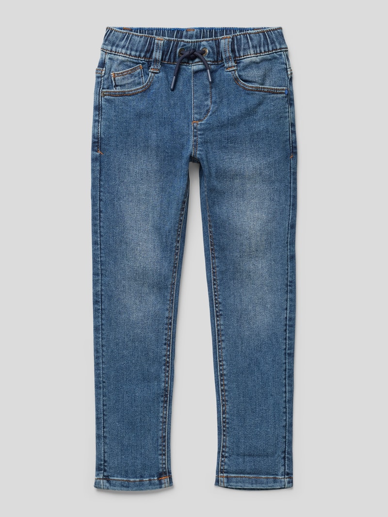 Jeans mit elastischem Bund in blau