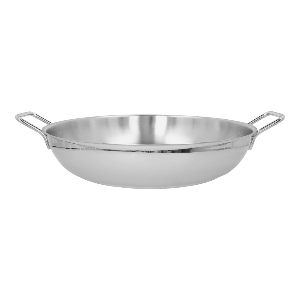 Paella-Pfanne ohne Deckel 46 cm, 18/10 Edelstahl, Silber