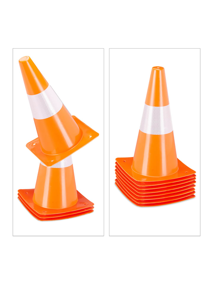relaxdays 12 x Pylonen in Orange günstig kaufen onesize