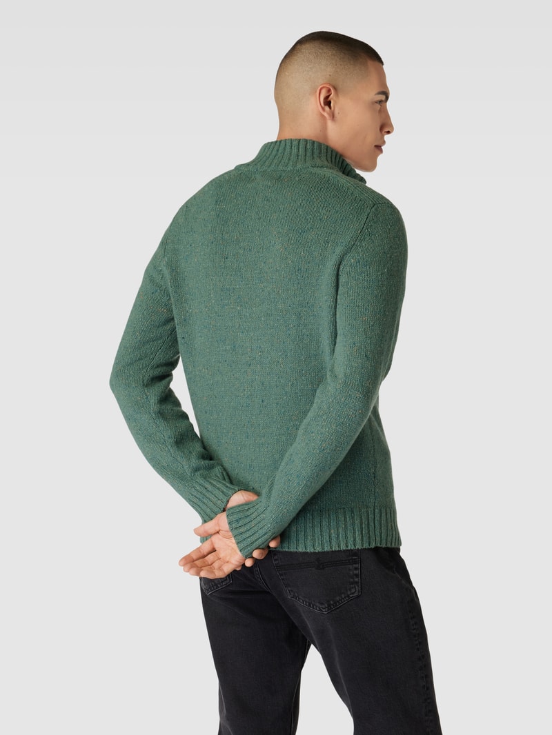 Strickpullover mit kurzem Reißverschluss in lindgrün