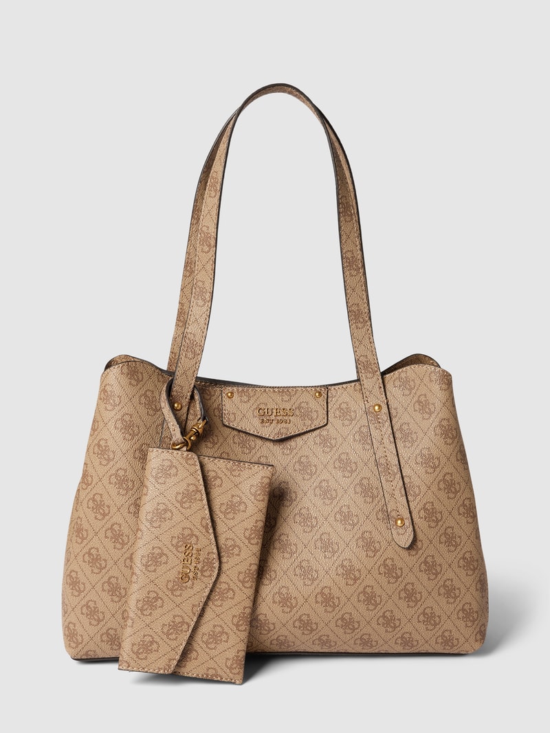 Shopper mit Allover-Logo Modell 'BRENTON' in sand