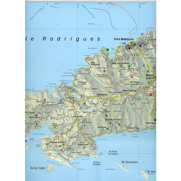 Mauritius - Rodrigues, Autokarte 1:50.000 - Straßenkarte