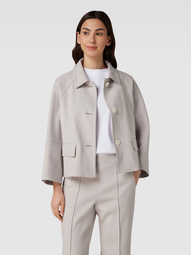 Blazer mit Pattentaschen in silber