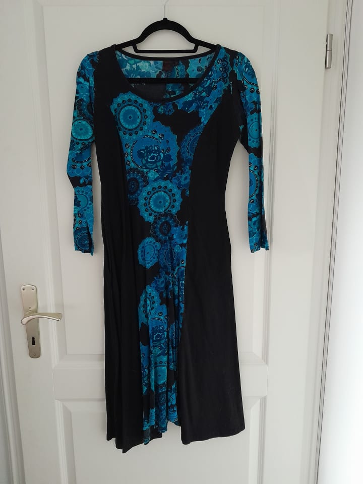 Aller Simplement Kleid in Schwarz/ Türkis günstig kaufen 36/38