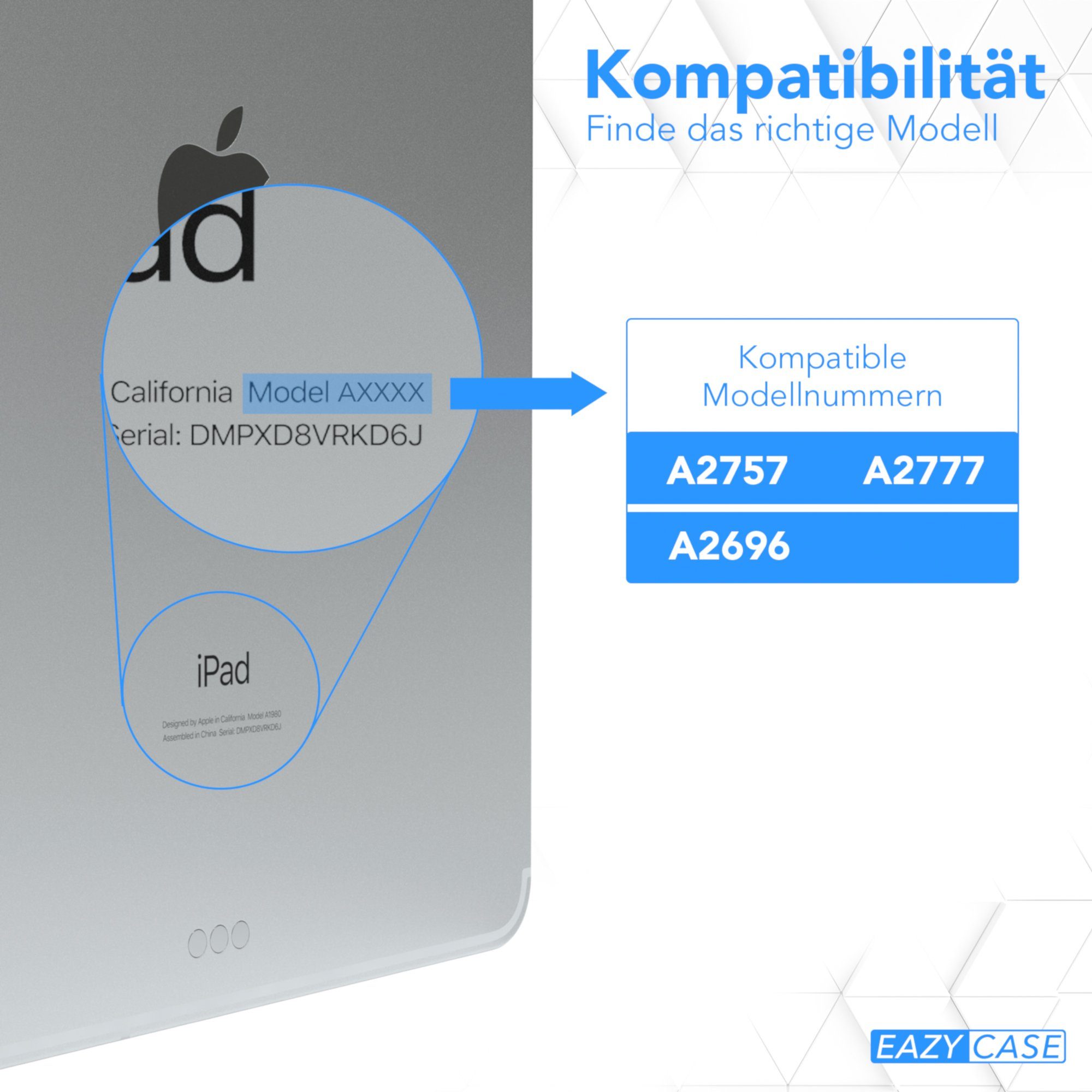 EAZY CASE Tablet-Hülle Rotation Case für Apple iPad 10. Gen. (2022) 10,9 Zoll, Hülle 360° drehbar mit Standfunktion Etui Anti-Kratz Tasche Schwarz