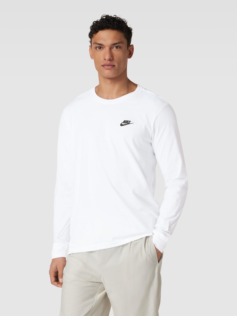 Longsleeve mit Label-Stitching in weiß