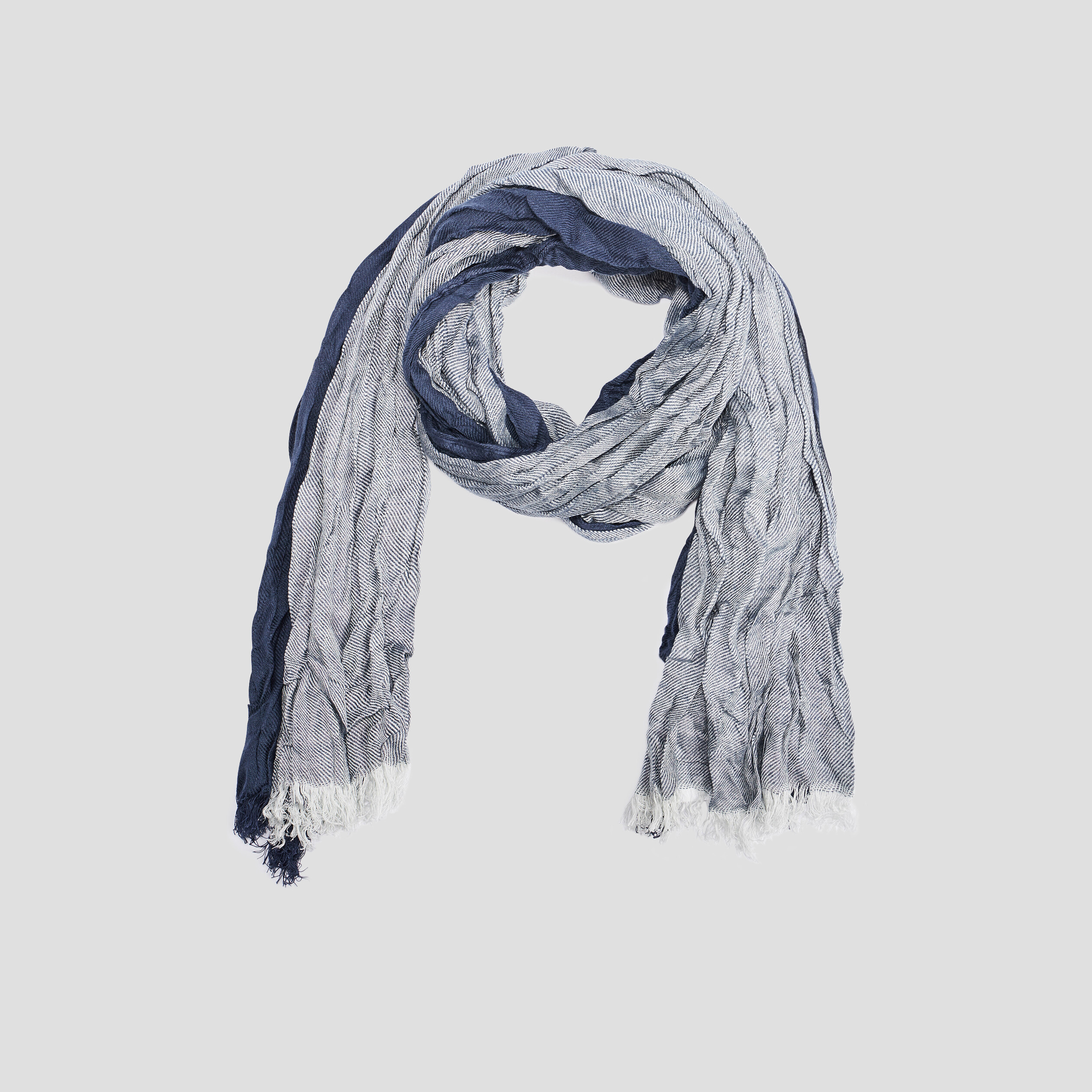 Foulard effet froissé bleu marine homme | La Halle
