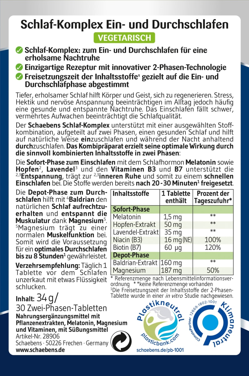 Schlaf-Komplex Tabletten 30 St, 34 g