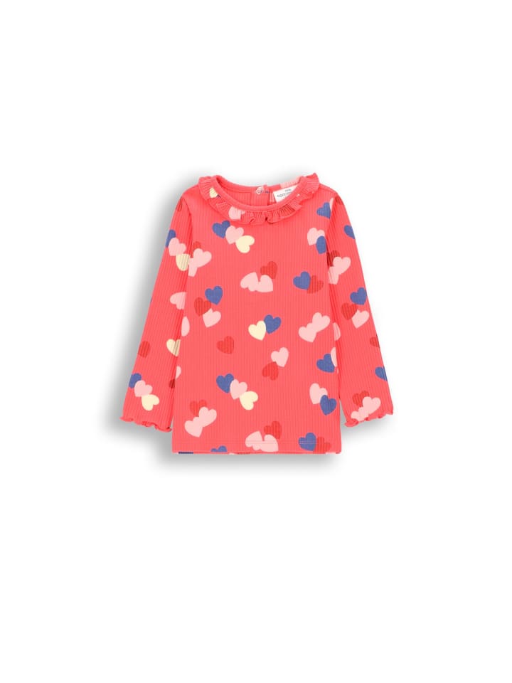 Coccodrillo Geripptes T-Shirt mit langen Ärmeln in rosa günstig kaufen