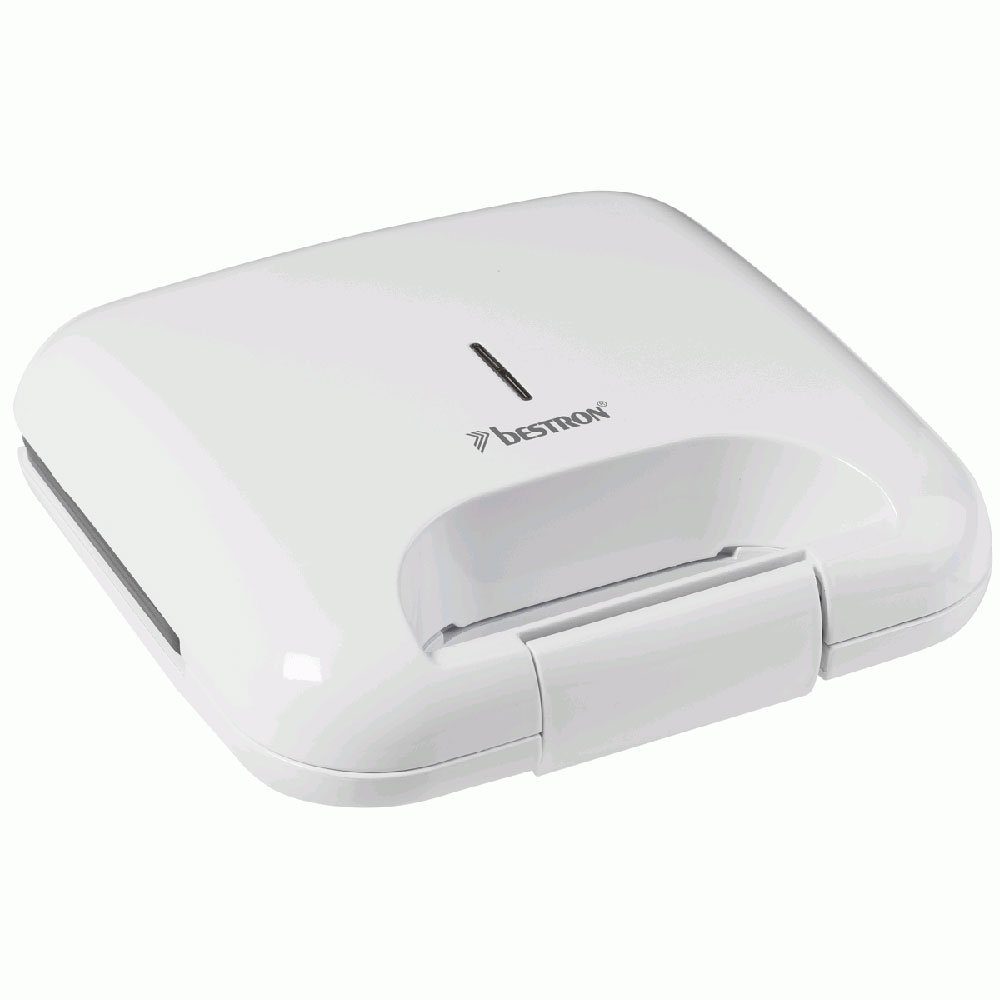 bestron Sandwichmaker, Sandwich Maker Toaster Grill elektrisch weiß antihaft Camping 2