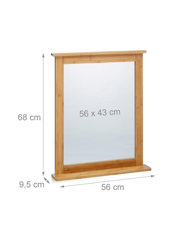 relaxdays Wandspiegel in Natur - (B)56 x (H)68 x (T)9,5 cm günstig kaufen onesize