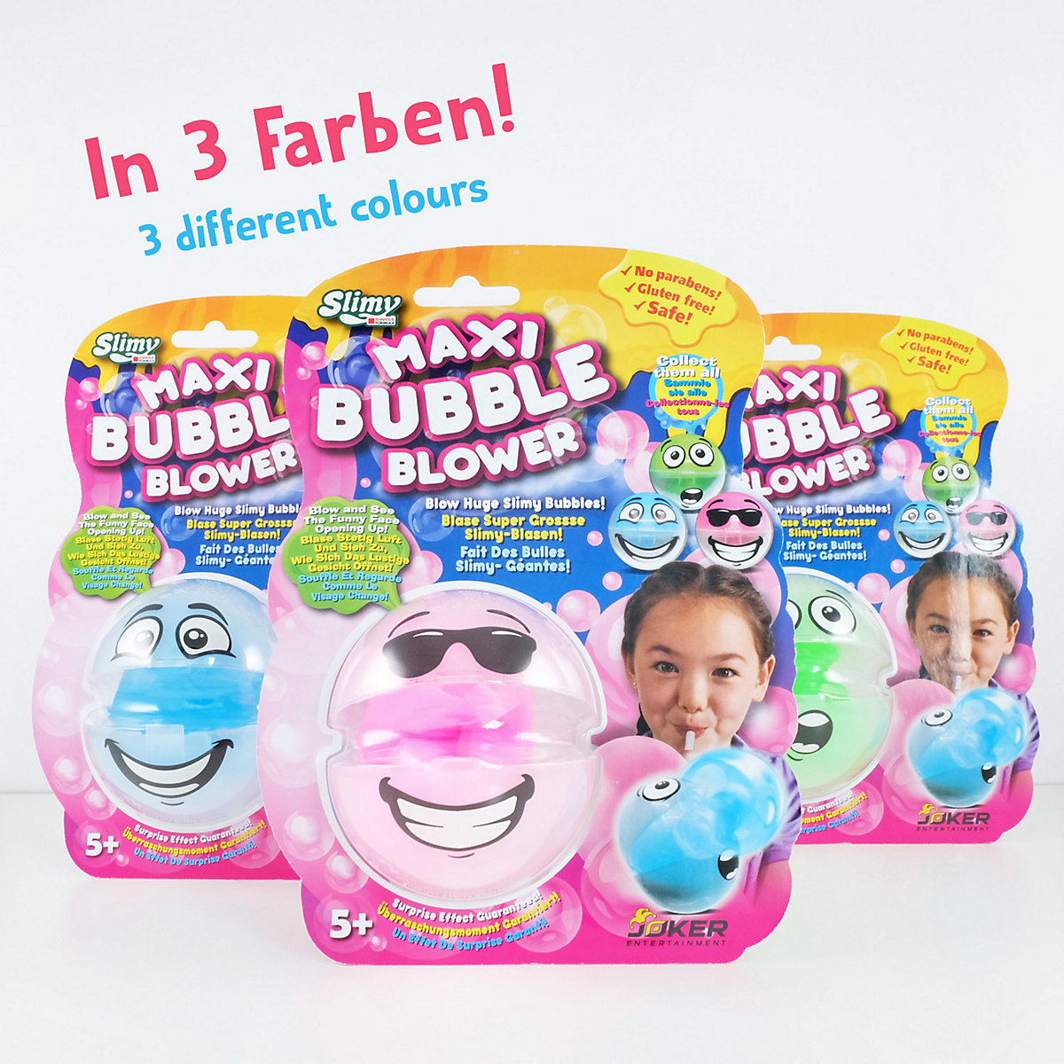 SLIMY® Maxi Bubble mit Bubble-Blower - für supergroße Schleim-Blasen aus extrem dehnbarem Slime, Spielmasse für Kinder