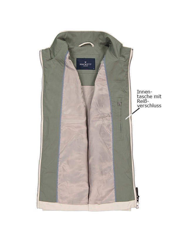 HACKETT, Weste, Mikrofaser wasserabweisend, creme
