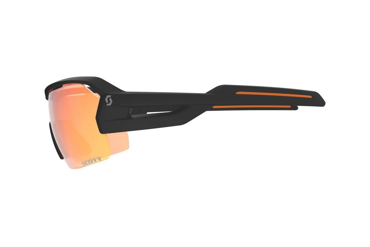 Scott Spur Sonnenbrille black matt orange / red chrome enhancer +