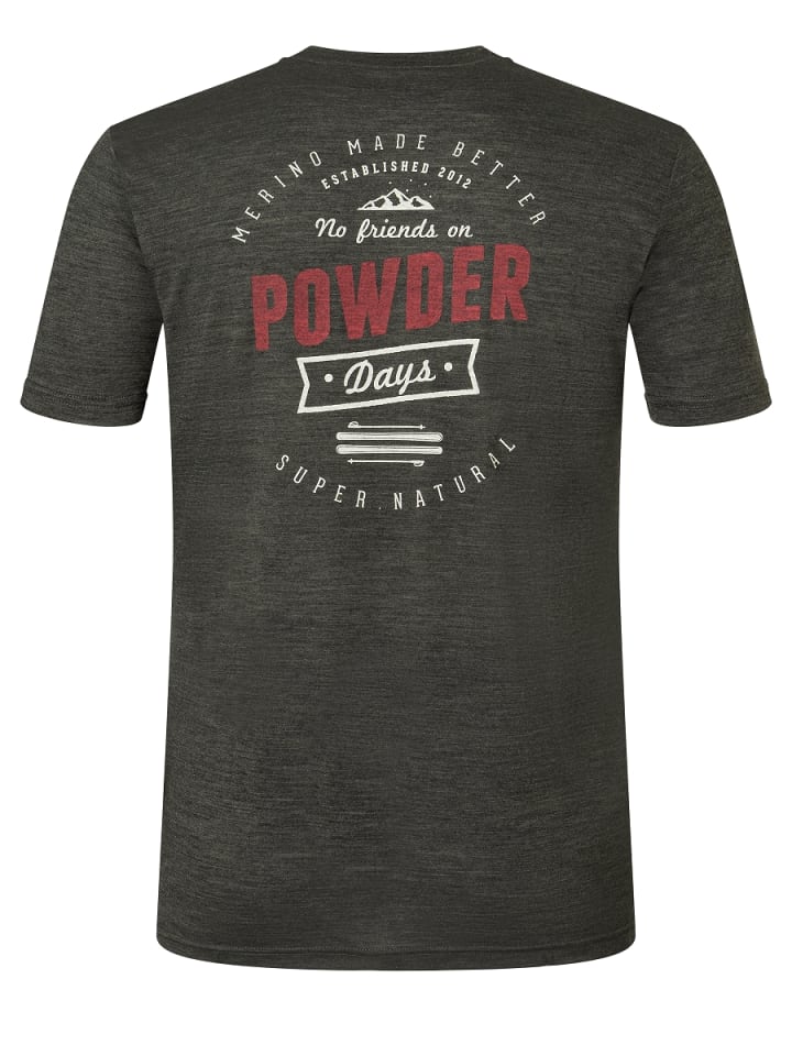 super.natural Merino T-Shirt M POWDER DAYS TEE in dunkelgrau günstig kaufen S