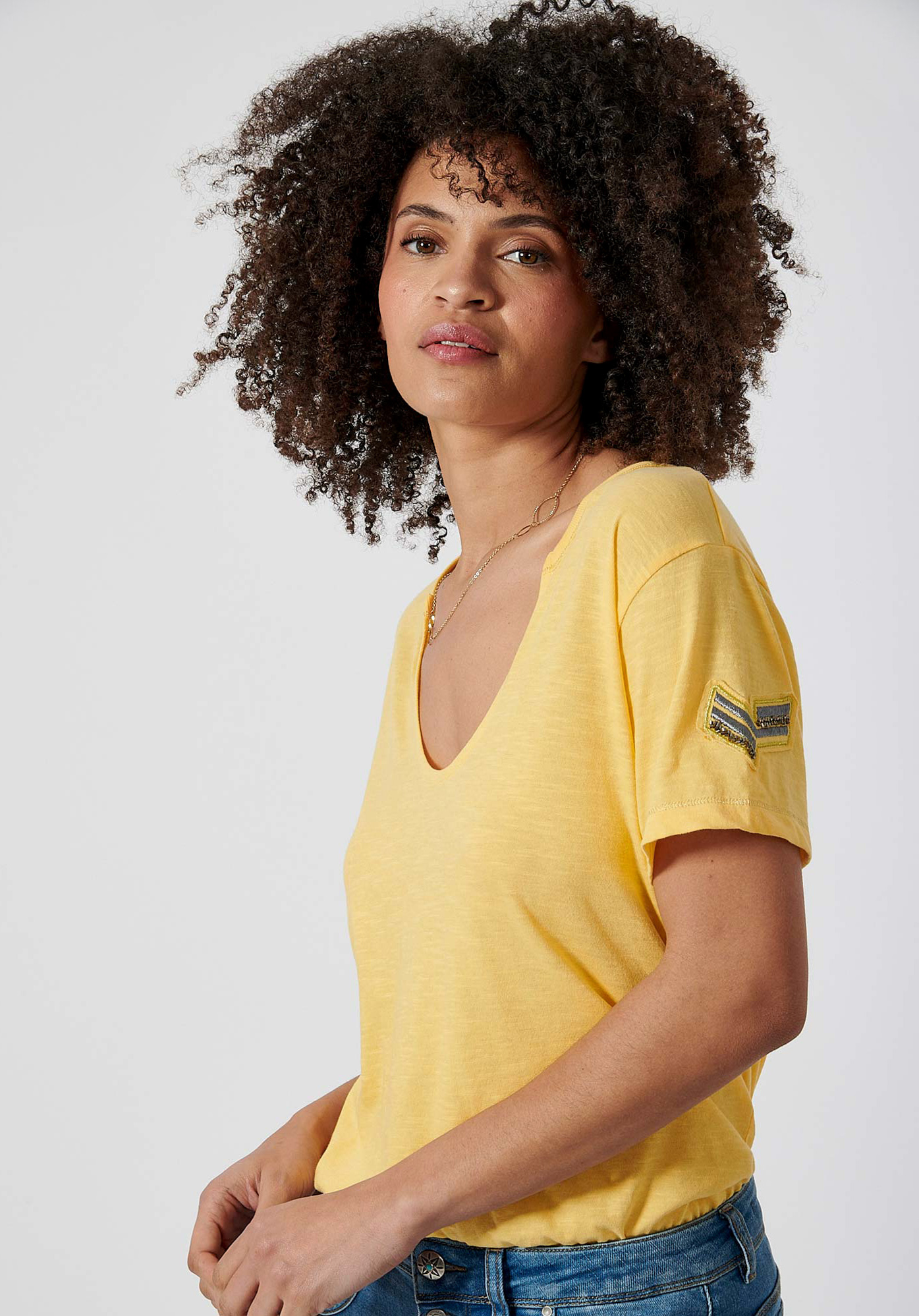 FIONA  T-shirt jaune Femme 100% coton