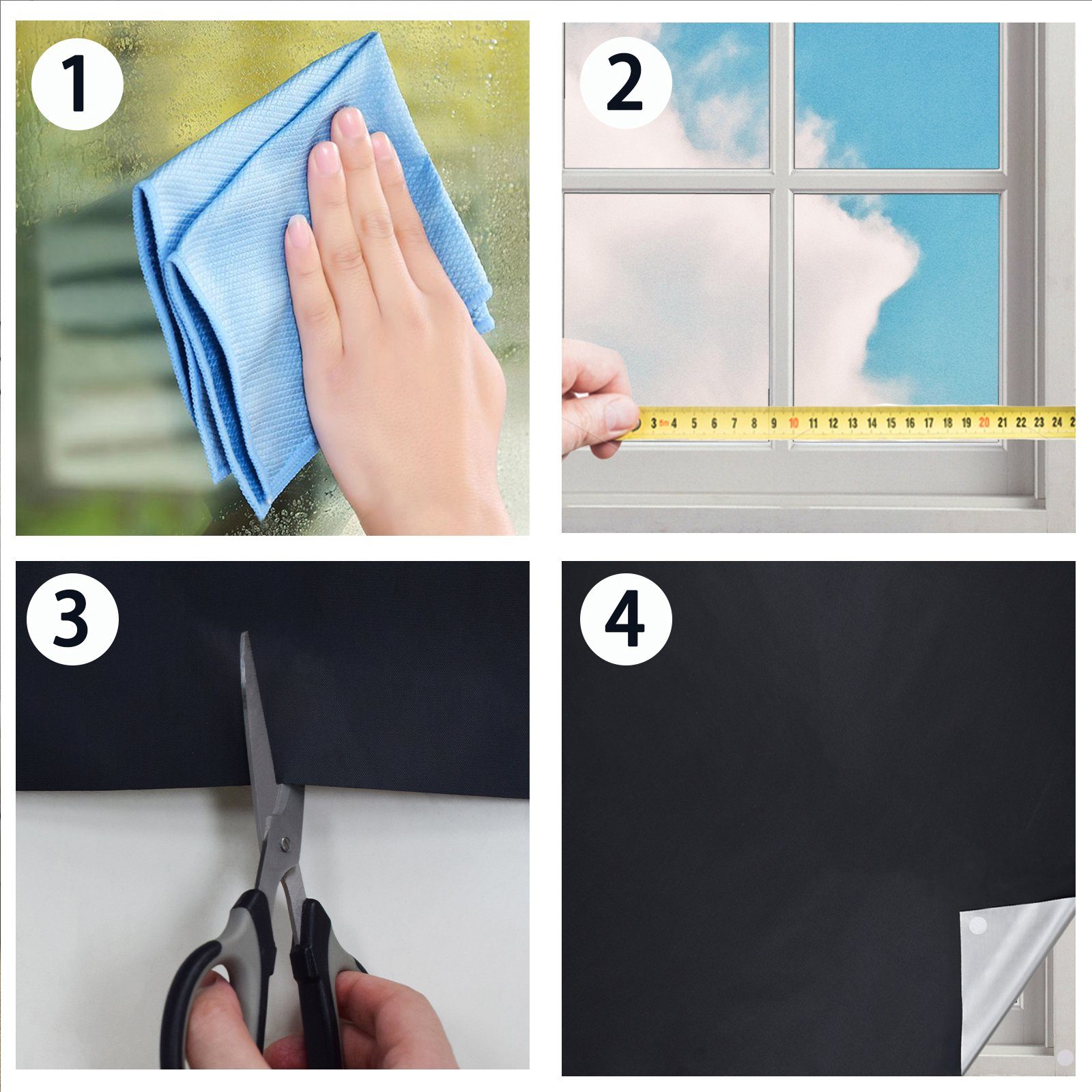 Scheibengardine DIY Verdunkelungsvorhang, 100% Blackout, thermisch isoliert, Sunicol, (1 St), verdunkelnd, für Wohnzimmer Schlafzimmer