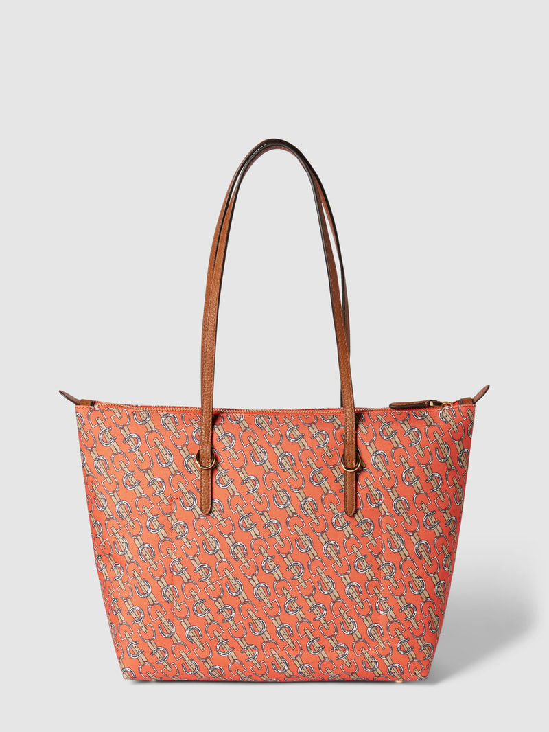 Tote Bag mit Allover-Muster Modell 'KEATON' in orange