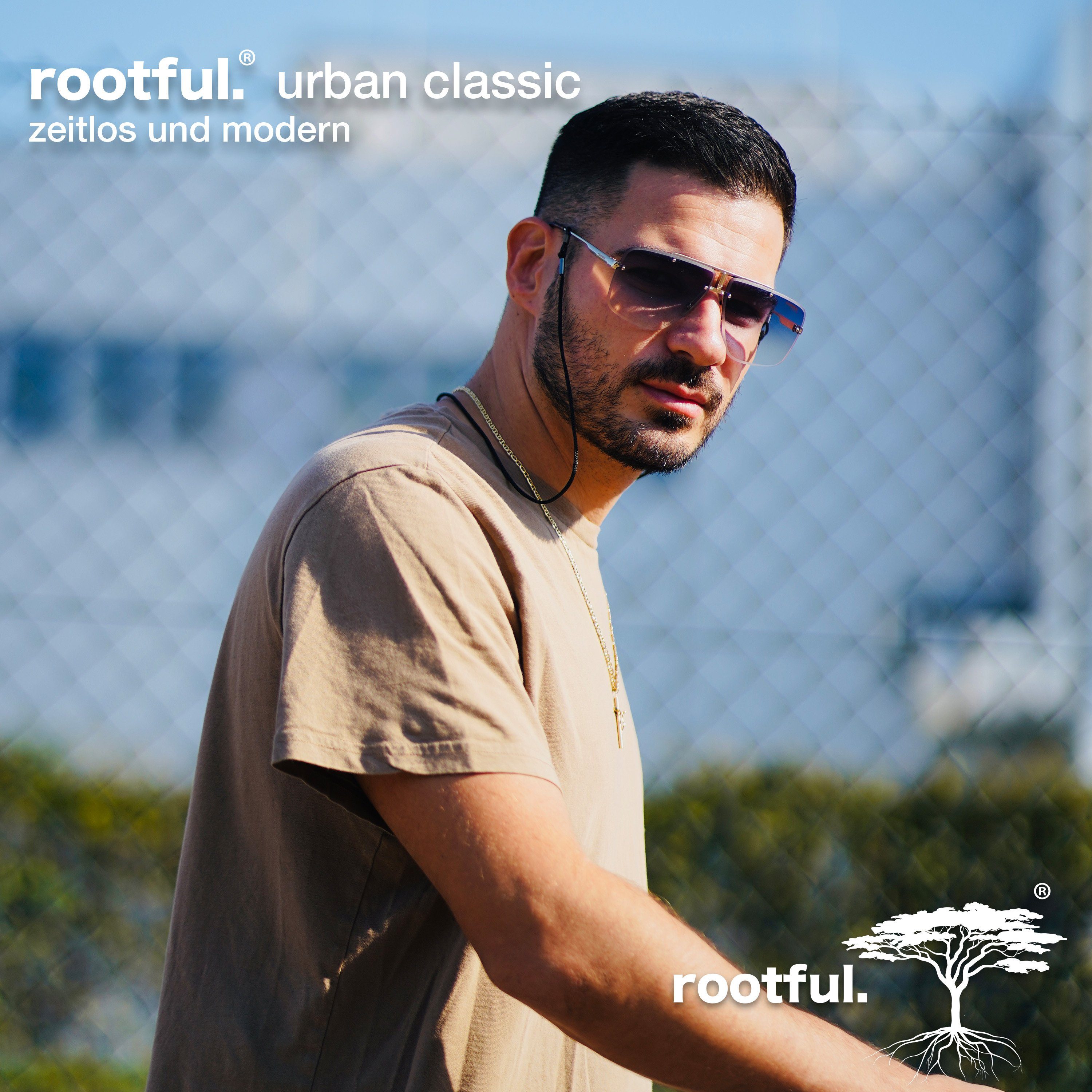 rootful. Brillenband rootful.® urban Brillenband aus Stoff 2er Pack - Brillenkette, inklusive Mikrofaserbeutel und Mikrofaserputztuch