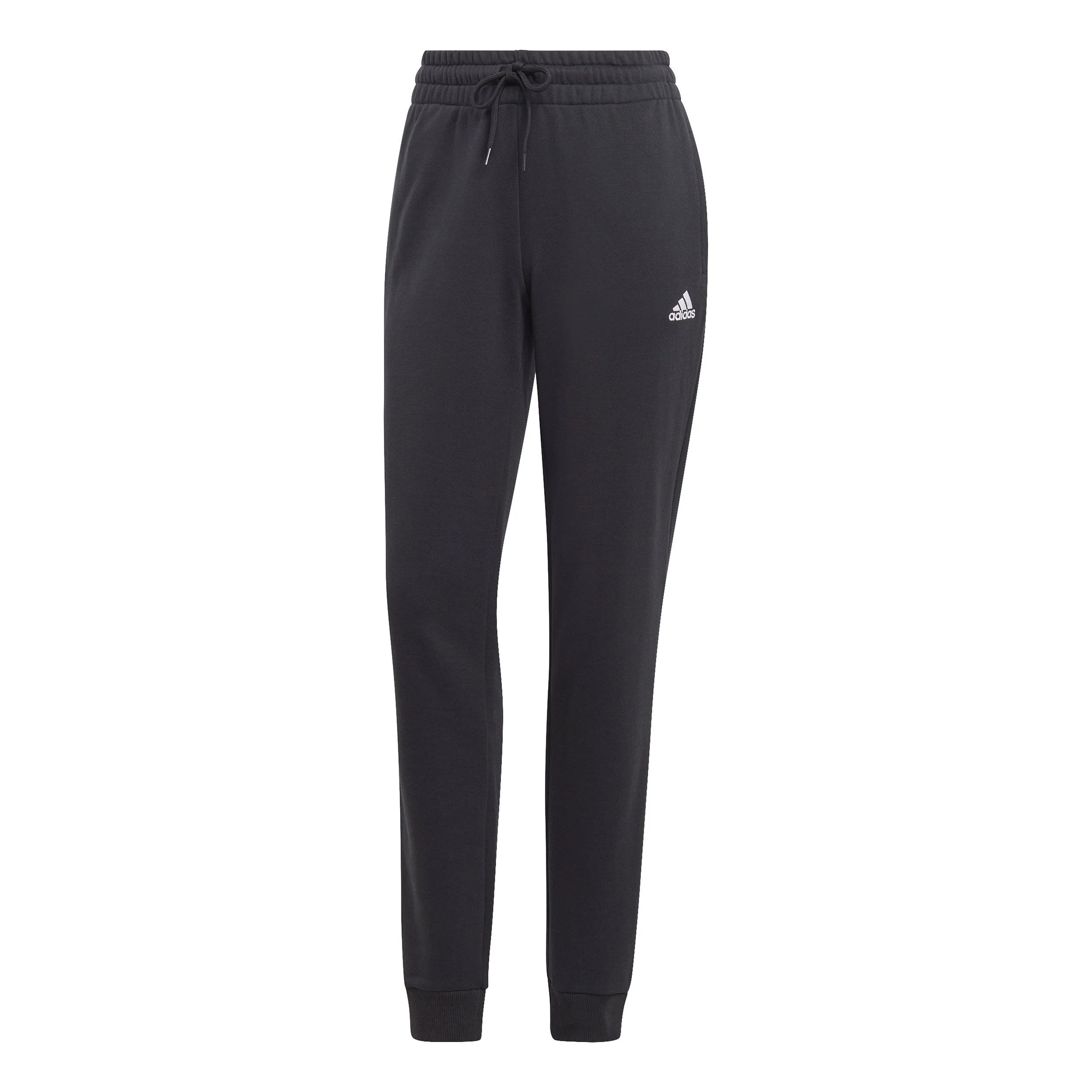 Essentials Linear French Terry Cuffed Trainingshose Damen - Schwarz, Weiß