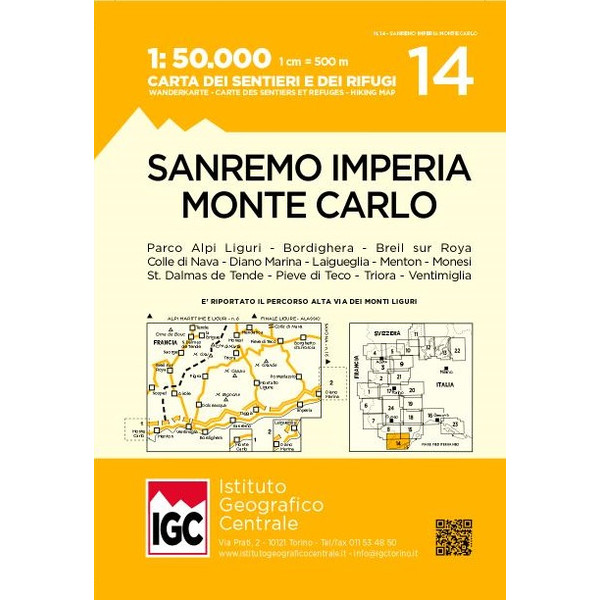 14 SAN REMO - IMPERIA - MONTE CARLO - Wanderkarte
