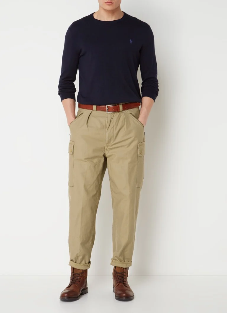 Pantaloni cargo conici Ralph Lauren cu detalii plisate