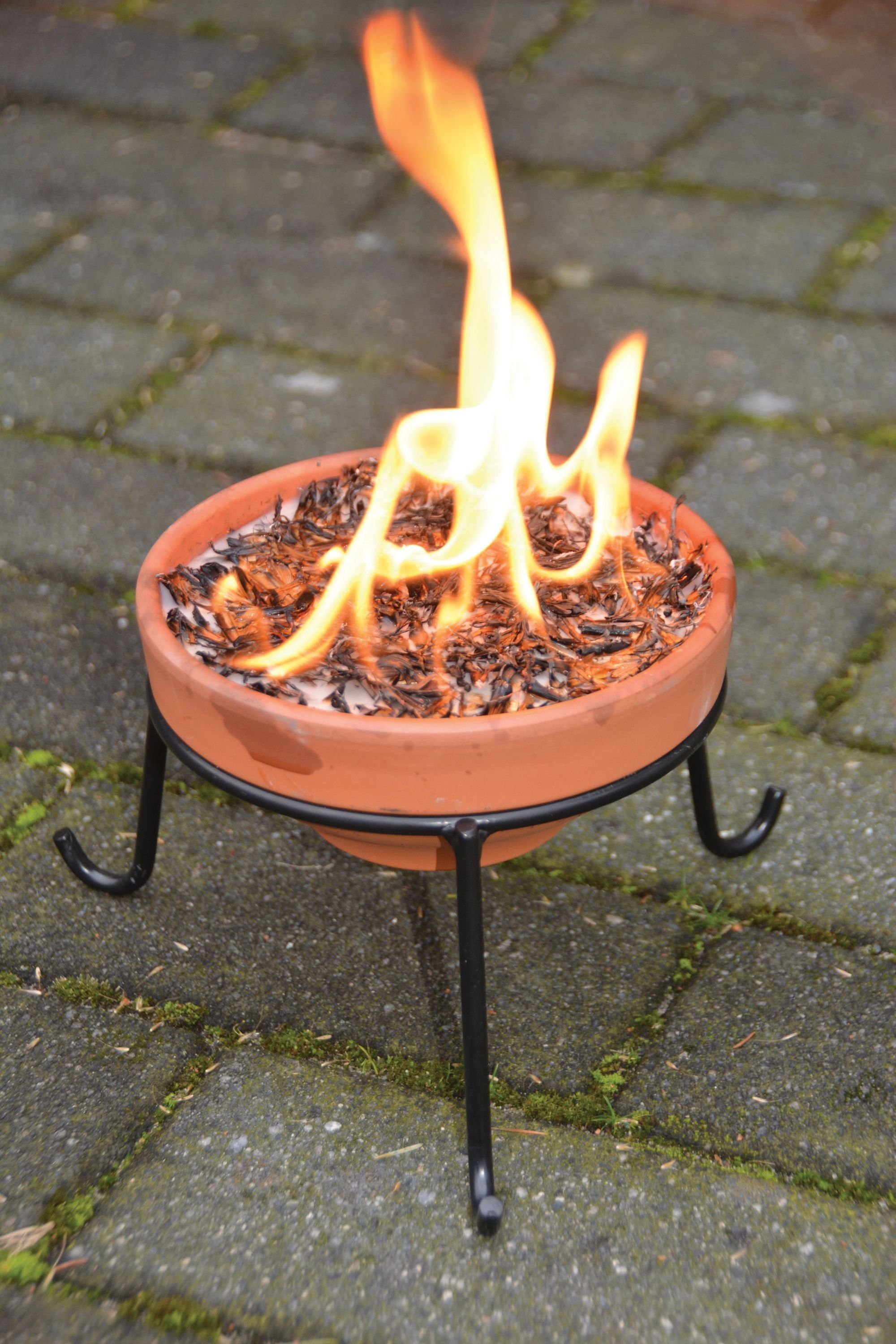 esschert design Feuerschale Esschert Design niedriger Ständer für Feuertopf FF124 21x21x10 cm schwarz Metall
