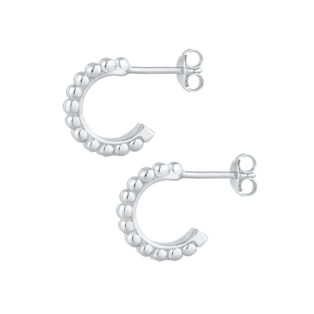Elli Elli Boucles d'Oreilles Mini-balle créole pour dames en argent sterling 925 Boucles d'oreilles