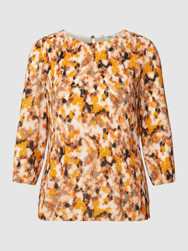 Bluse mit Plisseefalten in ecru