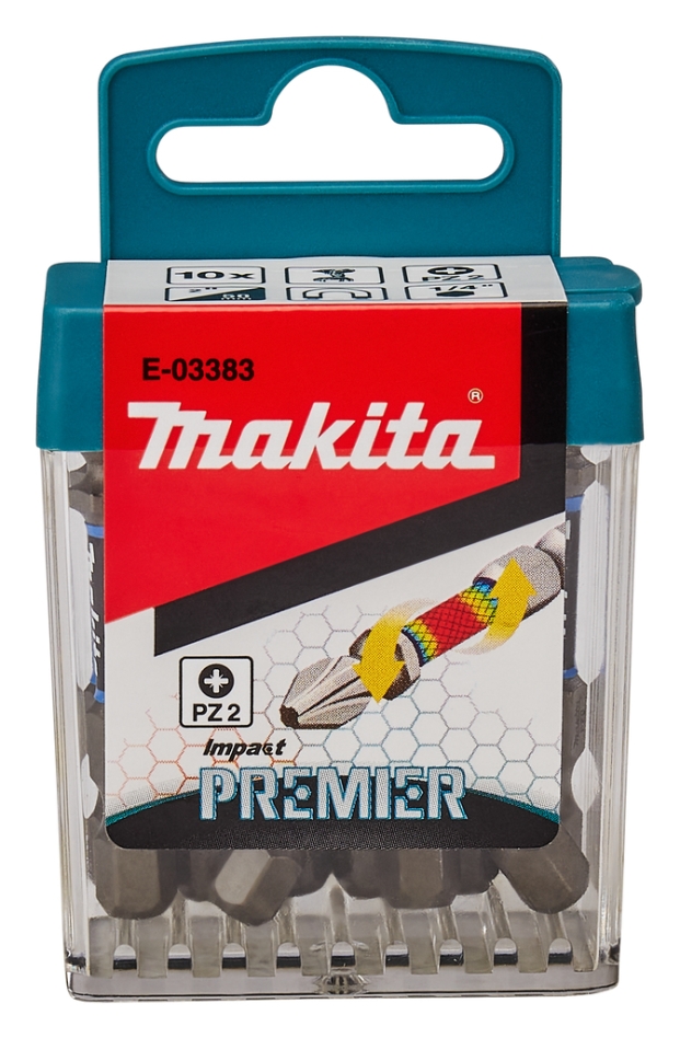 Makita Tarvikkeet E-03383 Iskuruuvimeisselin kärki PZ2x50mm XTT Impact Premier 10 kpl