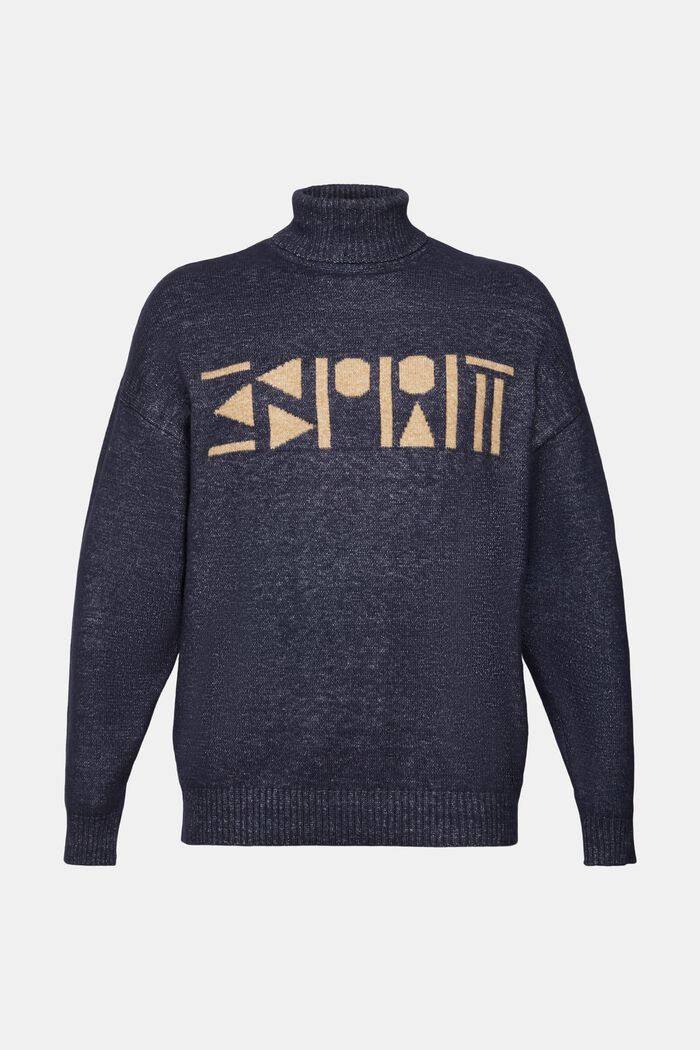 Oversize-Rollkragenpullover mit Logo