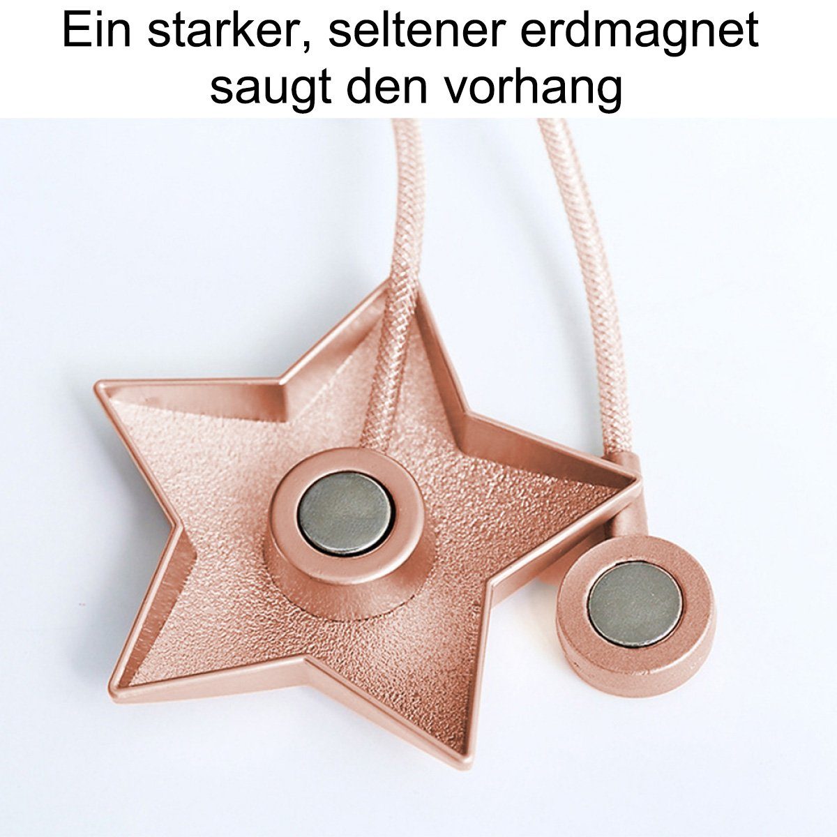 Dekoklammer für Raffhalter 2 Stück Magnetische Vorhang Raffhalter, Kreativ Vorhang Clips Seil, Rwoythk