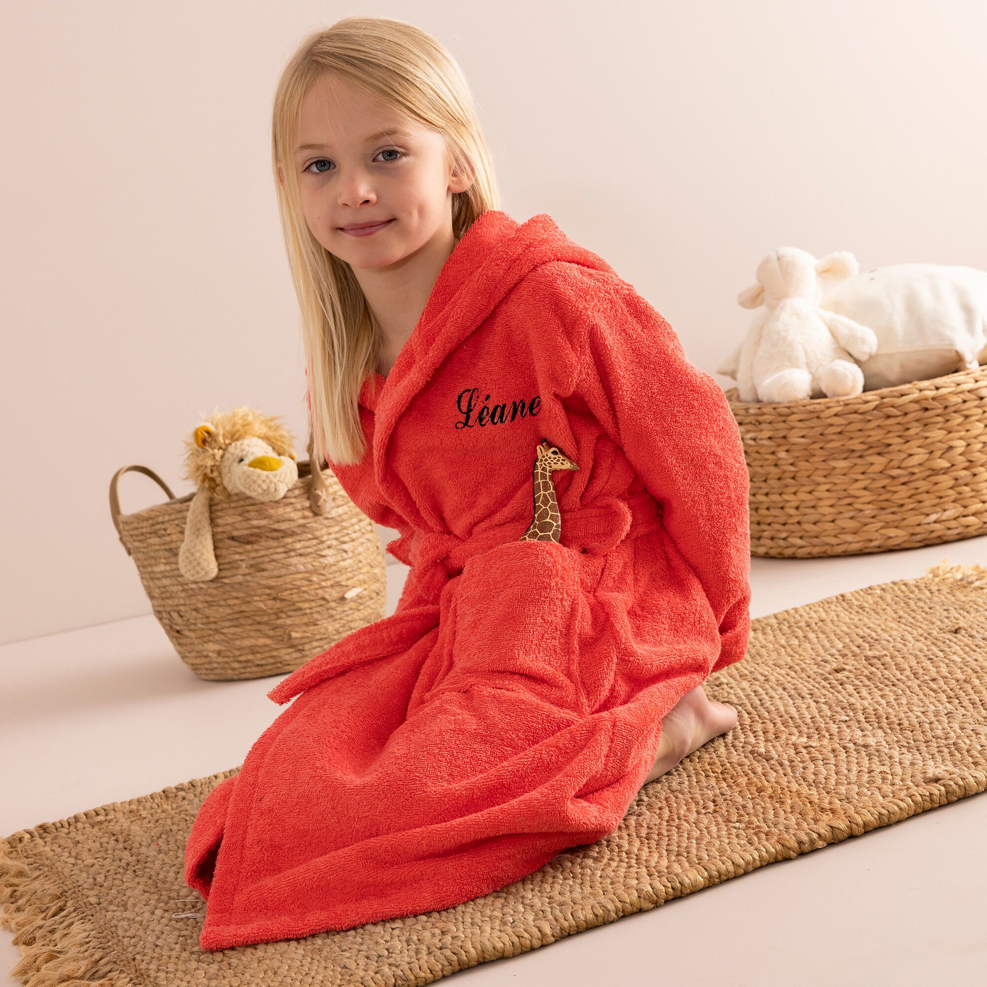 Peignoir de bain enfant personnalisable tigre à capuche